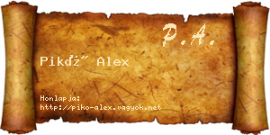 Pikó Alex névjegykártya